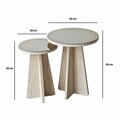 Set masute 2 piese, Hanah Home, Luna, PAL, Travertine / Bronze