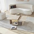Set masute 2 piese, Hanah Home, Luna, PAL, Travertine / Bronze