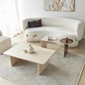 Set masute 2 piese, Hanah Home, Luna, PAL, Travertine / Bronze