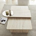 Set masute 2 piese, Hanah Home, Luna, PAL, Travertine / Bronze