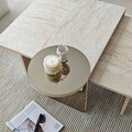 Set masute 2 piese, Hanah Home, Luna, PAL, Travertine / Bronze