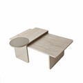 Set masute 2 piese, Hanah Home, Luna, PAL, Travertine / Bronze