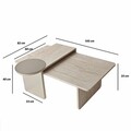 Set masute 2 piese, Hanah Home, Luna, PAL, Travertine / Bronze