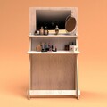 Masa de machiaj, Hanah Home, Beauty Natural, 85x160x45 cm, 100% BIRCH PLYWOOD, Lemn natural