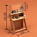 Masa de machiaj, Hanah Home, Beauty Natural, 85x160x45 cm, 100% BIRCH PLYWOOD, Lemn natural