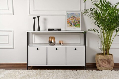 Consola, Hanah Home, Solace, PAL, Alb/Negru