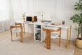 Birou, Hanah Home, Twin Study Desk, 240x74x60 cm, PAL, Alb/Auriu