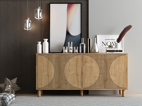 Consola, Hanah Home, Arventa, 150x73x36 cm, PAL, Maro