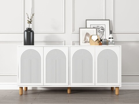 Consola, Hanah Home, Doresta, 150x73x36 cm, PAL, Alb