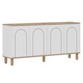 Consola, Hanah Home, Fayron, 150x73x36 cm, PAL, Stejar Safir / Alb