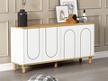 Consola, Hanah Home, Ravone, 150x73x36 cm, PAL, Stejar Safir / Alb