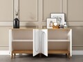 Consola, Hanah Home, Ravone, 150x73x36 cm, PAL, Stejar Safir / Alb