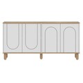 Consola, Hanah Home, Ravone, 150x73x36 cm, PAL, Stejar Safir / Alb
