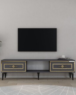 150x44.6x29.6 cm, Antracit;Auriu