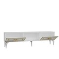 Comoda TV, Hanah Home, Viola, 150x44.6x29.6 cm, PAL , Alb/Auriu