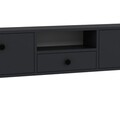 Comoda TV, Hanah Home, 1301-DROP-1, 140x30x30 cm, PAL , Antracit / Negru
