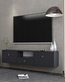 Comoda TV, Hanah Home, 1301-DROP-1, 140x30x30 cm, PAL , Antracit / Argintiu