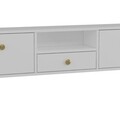 Comoda TV, Hanah Home, 1301-DROP-1, 140x30x30 cm, PAL , Alb/Auriu