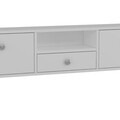 Comoda TV, Hanah Home, 1301-DROP-1, 140x30x30 cm, PAL , Alb / Argintiu
