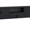Comoda TV, Hanah Home, 1303-DROP-1, 140x30x30 cm, PAL , Antracit / Negru