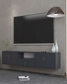 Comoda TV, Hanah Home, 1303-DROP-1, 140x30x30 cm, PAL , Antracit / Aur