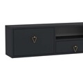 Comoda TV, Hanah Home, 1303-DROP-1, 140x30x30 cm, PAL , Antracit / Aur