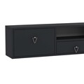 Comoda TV, Hanah Home, 1303-DROP-1, 140x30x30 cm, PAL , Antracit / Argintiu