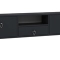 Comoda TV, Hanah Home, 1303-DROP-1, 140x30x30 cm, PAL , Antracit / Argintiu