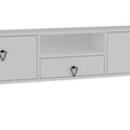 Comoda TV, Hanah Home, 1303-DROP-1, 140x30x30 cm, PAL , Alb/Negru