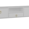 Comoda TV, Hanah Home, 1303-DROP-1, 140x30x30 cm, PAL , Alb/Auriu