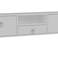Comoda TV, Hanah Home, 1303-DROP-1, 140x30x30 cm, PAL , Alb / Argintiu