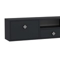 Comoda TV, Hanah Home, 1305-DROP-1, 140x30x30 cm, PAL , Antracit / Argintiu