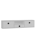 Comoda TV, Hanah Home, 1305-DROP-1, 140x30x30 cm, PAL , Alb/Negru