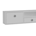 Comoda TV, Hanah Home, 1305-DROP-1, 140x30x30 cm, PAL , Alb / Argintiu