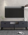 Comoda TV, Hanah Home, 1300-DROP-1, 140x49x30 cm, PAL , Antracit / Negru