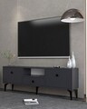 Comoda TV, Hanah Home, 1300-DROP-1, 140x49x30 cm, PAL , Antracit / Negru
