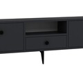 Comoda TV, Hanah Home, 1300-DROP-1, 140x49x30 cm, PAL , Antracit / Negru