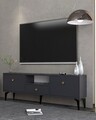 Comoda TV, Hanah Home, 1300-DROP-1, 140x49x30 cm, PAL , Antracit / Aur
