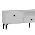 Comoda TV, Hanah Home, 1300-DROP-1, 140x49x30 cm, PAL , Alb/Negru