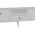 Comoda TV, Hanah Home, 1300-DROP-1, 140x49x30 cm, PAL , Alb/Auriu