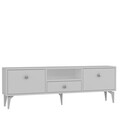 Comoda TV, Hanah Home, 1300-DROP-1, 140x49x30 cm, PAL , Alb / Argintiu