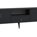 Comoda TV, Hanah Home, 1302-DROP-1, 140x49x30 cm, PAL , Antracit / Aur