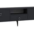 Comoda TV, Hanah Home, 1302-DROP-1, 140x49x30 cm, PAL , Antracit / Argintiu