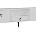 Comoda TV, Hanah Home, 1302-DROP-1, 140x49x30 cm, PAL , Alb/Negru