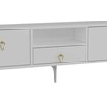 Comoda TV, Hanah Home, 1302-DROP-1, 140x49x30 cm, PAL , Alb/Auriu