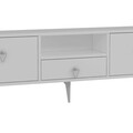 Comoda TV, Hanah Home, 1302-DROP-1, 140x49x30 cm, PAL , Alb / Argintiu