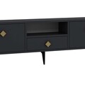 Comoda TV, Hanah Home, 1304-DROP-1, 140x49x30 cm, PAL , Antracit / Aur