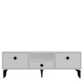 Comoda TV, Hanah Home, 1304-DROP-1, 140x49x30 cm, PAL , Alb/Negru