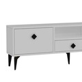 Comoda TV, Hanah Home, 1304-DROP-1, 140x49x30 cm, PAL , Alb/Negru