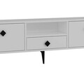 Comoda TV, Hanah Home, 1304-DROP-1, 140x49x30 cm, PAL , Alb/Negru